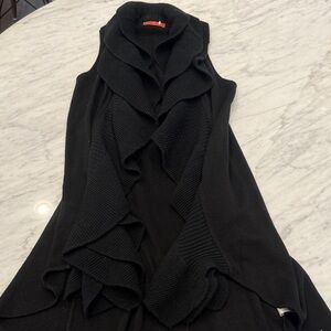 Alice + Olivia Black Sleeveless Cardigan